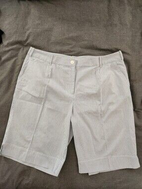 Talbots Blue and White Striped Bermuda Shorts